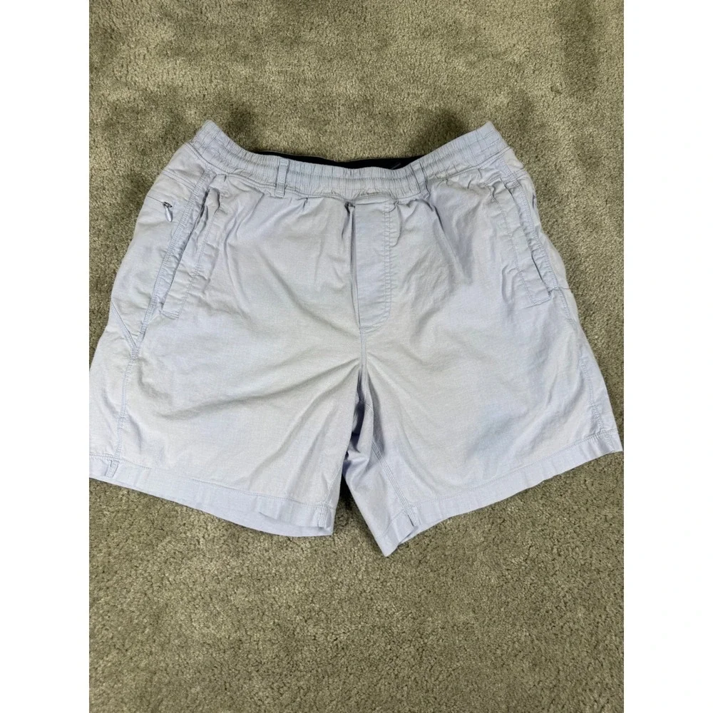 Birddogs Mens Gym Shorts Light Blue Lined Elastic Waist Size Large 6 Inch Inseam